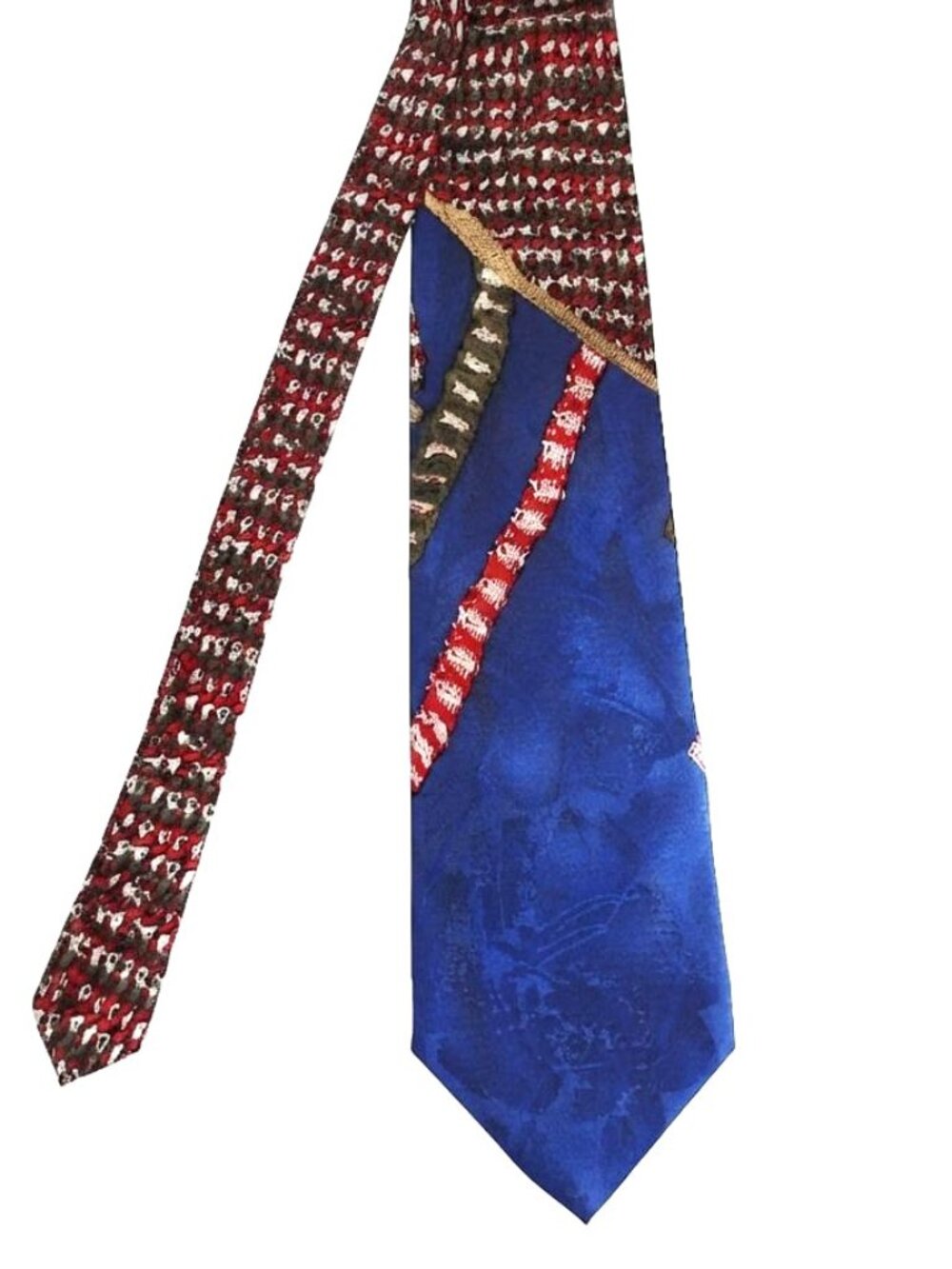 Vintage Coogi Australia 100% Silk Abstract Blue & Red Tie